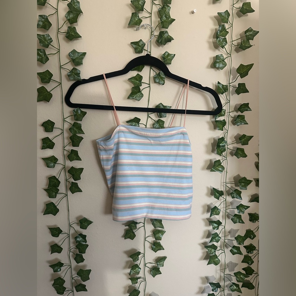 Striped Blue and Pink Women's Top